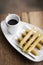 Churros con chocolate traditional spanish sweet breakfast set