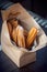 Churros in a paper bag, AI generative street food