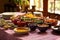 chutney in small ceramic bowls with color-coordinated table setting