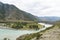 The Chuya and Katun Rivers merge in the mountains. Altai, Siberia, tourism in Russia