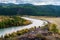 Chuya river valley, autumn mountain landscape