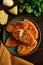 Chvishtari, corn flour tortillas with cheese, pastries, Georgian cuisine, Mchadi, homemade, top view, on a wooden table