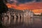 ChÃ¢teau de Chenonceau, Loire valley, France, spanning the River Cher during sunset