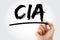 CIA - Central Intelligence Agency or Certified Internal Auditor acronym with marker, concept background