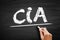 CIA - Central Intelligence Agency or Certified Internal Auditor acronym text on blackboard