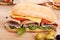 Ciabatta bread sandwich with Meat