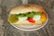 Ciabatta Bread Sandwich with Tomatoes and Mozzarella Chese