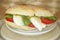 Ciabatta Bread Sandwich with Tomatoes and Mozzarella Chese