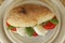 Ciabatta Bread Sandwich with Tomatoes and Mozzarella Chese