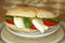 Ciabatta Bread Sandwich with Tomatoes and Mozzarella Chese