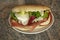 Ciabatta Bread Sandwich with Tomatoes and Mozzarella Chese