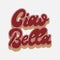 Ciao bella. Vector hand drawn lettering isolated