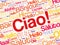 Ciao (Hello Greeting in Italian) word cloud