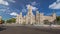 Cibeles fountain and traffic at Plaza de Cibeles in Madrid timelapse hyperlapse, Spain