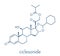 Ciclesonide glucocorticoid drug molecule. Skeletal formula.