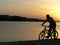 Cicliste at the sunset