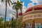 CIENFUEGOS, CUBA: View of Parque Jose Marti square in Cienfuegos. The municipality and the rotunda with a red dome.