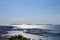 Cies islands and Vigo port seen from the city on a sunny day