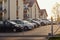 Cieszyn, Poland - 15 April 2018: The car is parked in a private parking lot behind the rolling gate.