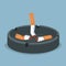 Cigarette in ashtray vector