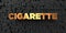 Cigarette - Gold text on black background - 3D rendered royalty free stock picture