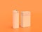 Cigarette pack and lighter white plastic bad habit products  in yellow orange background, flat colors, single color, 3d rendering