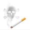 Cigarette and Skull shaped smoke