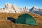 Cima Ambrizzola Croda da Lago Tofano Gruppe green tent