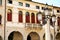 Cima Square, terrace, lamp, historical buildings in Conegliano Veneto, Treviso, Italy