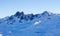 Cime Caron val thorens gondola cabin view sunset snowy mountain landscape France alpes