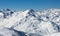 Cime Caron val thorens gondola cabin view sunset snowy mountain landscape France alpes