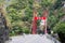 Cimu Bridge at Taroko National Park. a famous tourist spot in Xiulin, Hualien, Taiwan