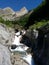 Cinca River along a forest of Aragonese Pyrenees mountains