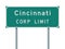 Cincinnati Corporation Limit road sign