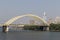 Cincinnati Downtown Skyline including the Great American tower and Daniel Carter Beard Bridge along the Riverfront