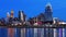 Cincinnati, Ohio skyline at night with reflections