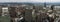 Cincinnati skyline panorama from the carew tower observation deck in the downtown