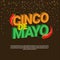 Cinco De Mayo Background With Isometric Lettering Over Template Background With Copy Space