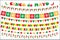 Cinco de Mayo celebration set of colored flags, garlands, bunting. Flat style, on white background. Vector