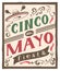 Cinco de Mayo fiesta lettering text. Retro flyer invitation