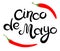 Cinco de Mayo glittering lettering design. Hand drawn Inscription and two chili peppers