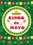 Cinco de Mayo greeting card, template for flyer, poster, invitation. Mexican celebration with traditional symbols