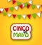 Cinco De Mayo Holiday Bunting Background. Mexican Poster