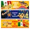 Cinco de Mayo holidays cartoon vector banners set