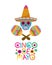 Cinco de mayo label skull isolated icon