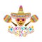 Cinco de mayo label skull isolated icon