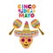 Cinco de mayo label skull isolated icon