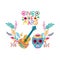 Cinco de mayo label skull isolated icon