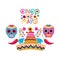 Cinco de mayo label skull isolated icon