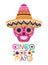 Cinco de mayo label skull isolated icon